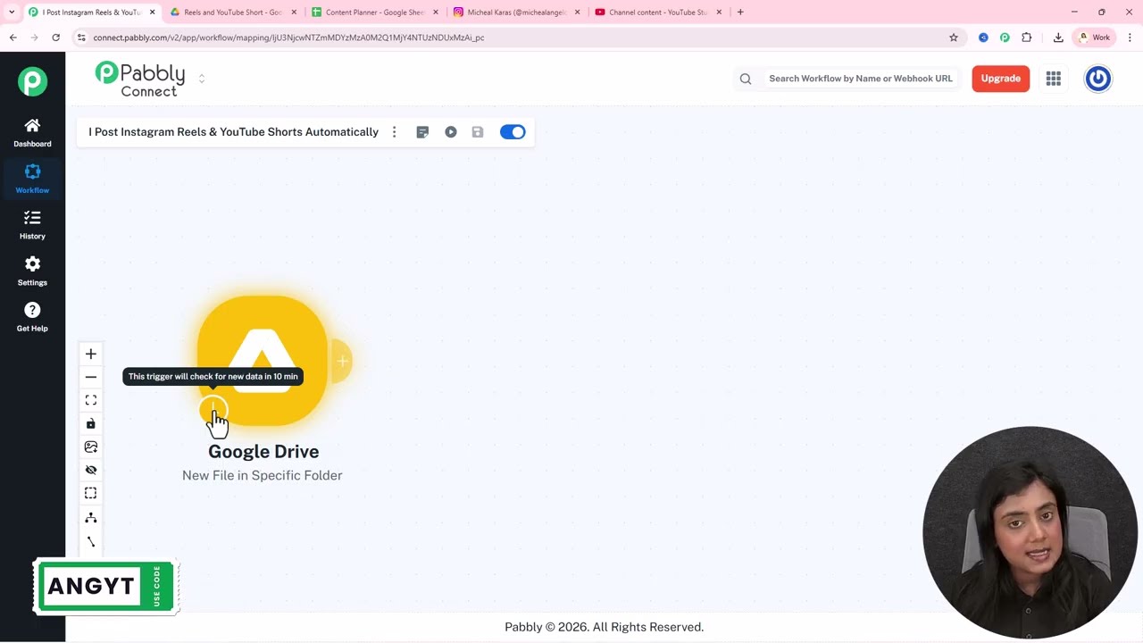 Настройка триггера в Pabbly Connect — фрагмент видео Pabbly